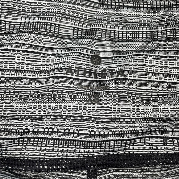 Athleta Mesh Paneled Black/White Athletic Leggings - Picture 3 of 10